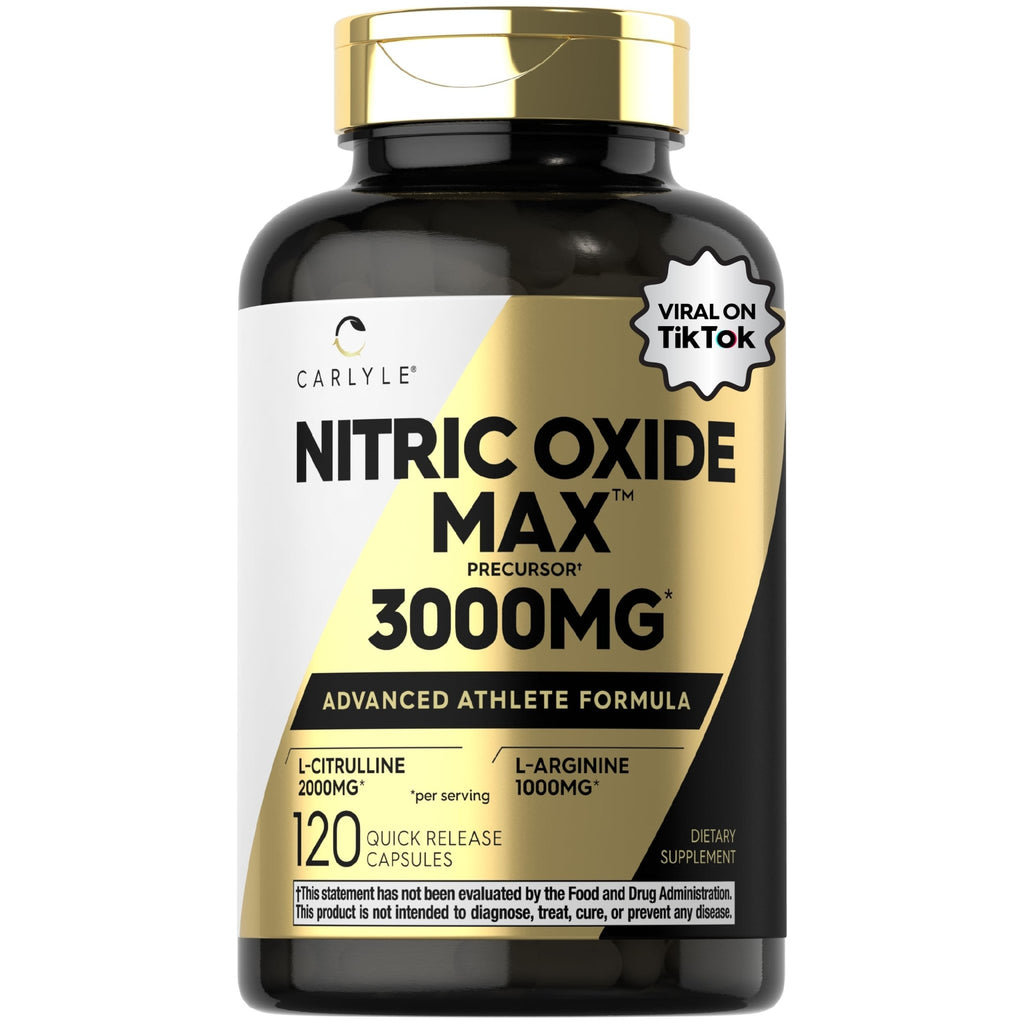 Carlyle Nitric Oxide Supplement 3000mg | 120 Capsules | with L-Arginine & L-Citrulline | for Men & Women | Pre & Post Workout | Non-GMO, Gluten Free - FENGGESTORE20