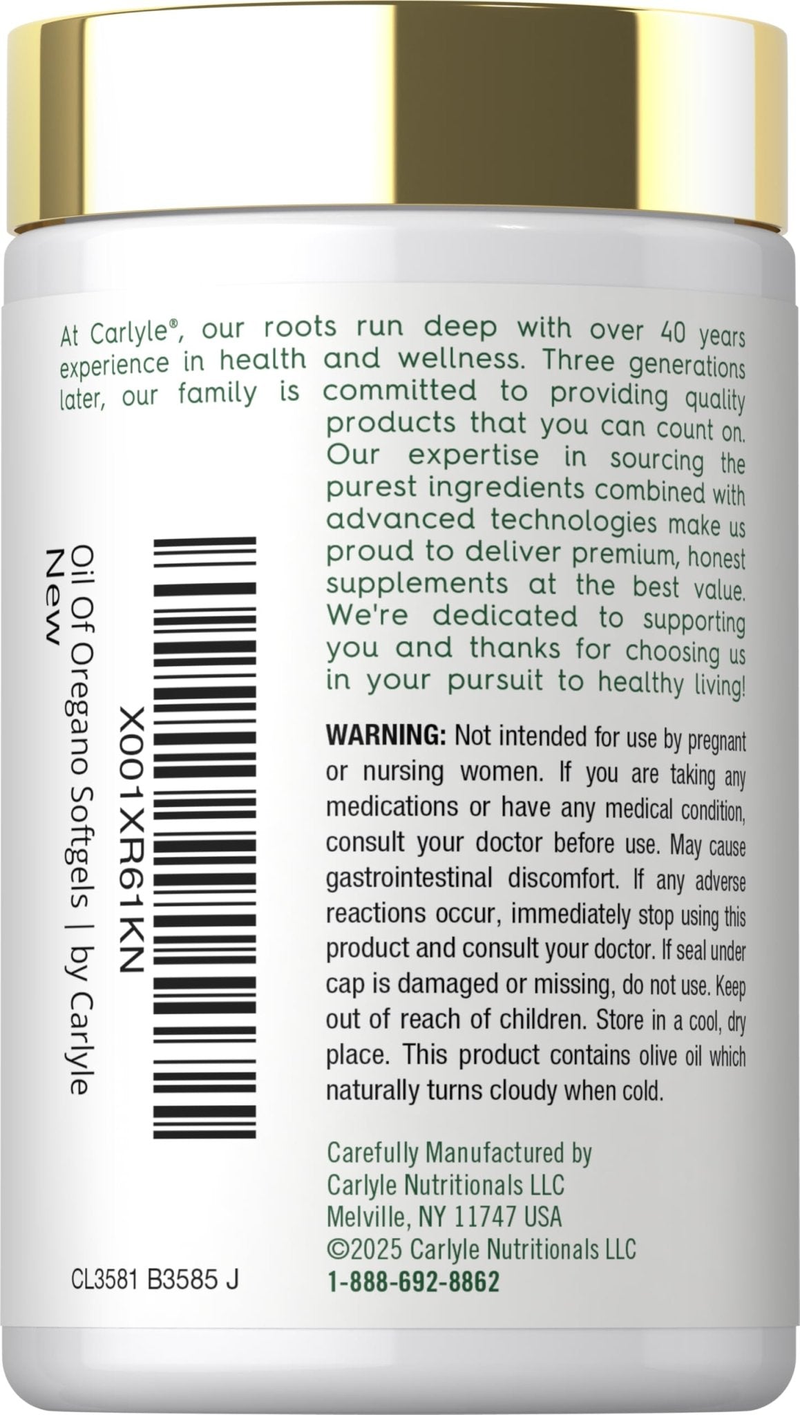 Carlyle Oregano Oil Supplement | 150 Softgel Capsules | Contains Carvacrol | Non-GMO & Gluten Free Formula - FENGGESTORE20