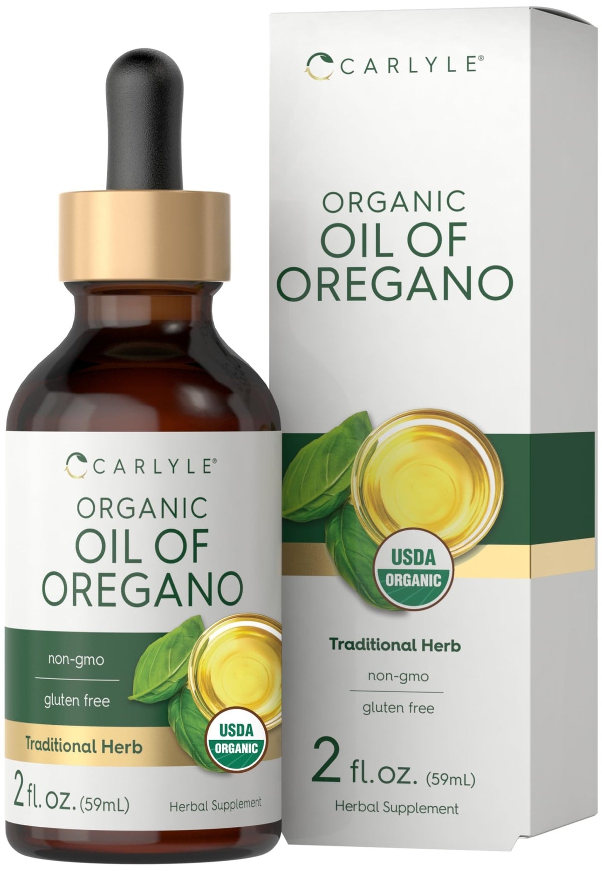 Carlyle Organic Oil of Oregano Liquid Drops - 2 fl oz - 1 Year Supply | Vegan Herbal Supplement | Non-GMO, Gluten Free - FENGGESTORE20