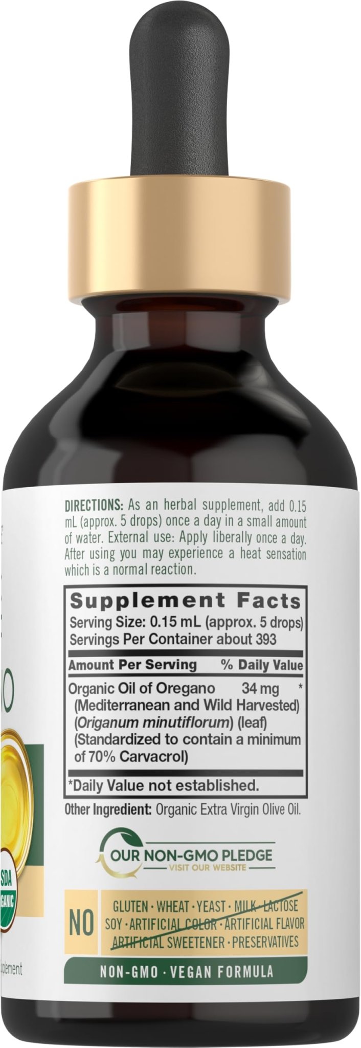 Carlyle Organic Oil of Oregano Liquid Drops - 2 fl oz - 1 Year Supply | Vegan Herbal Supplement | Non-GMO, Gluten Free - FENGGESTORE20