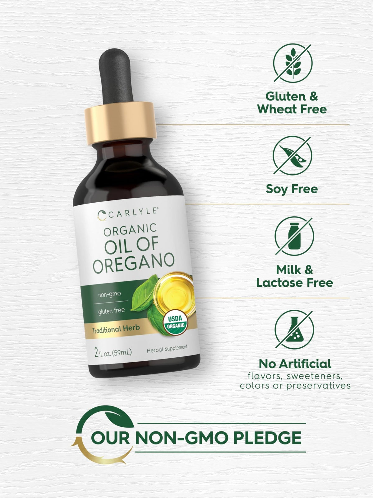 Carlyle Organic Oil of Oregano Liquid Drops - 2 fl oz - 1 Year Supply | Vegan Herbal Supplement | Non-GMO, Gluten Free - FENGGESTORE20