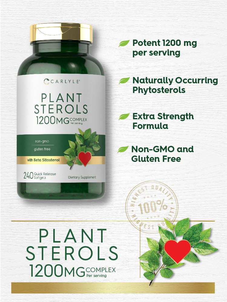 Carlyle Plant Sterols Supplement 1200 mg | 240 Softgels | with Beta Sitosterol | Non-GMO & Gluten Free - FENGGESTORE20