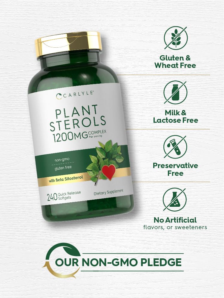 Carlyle Plant Sterols Supplement 1200 mg | 240 Softgels | with Beta Sitosterol | Non-GMO & Gluten Free - FENGGESTORE20