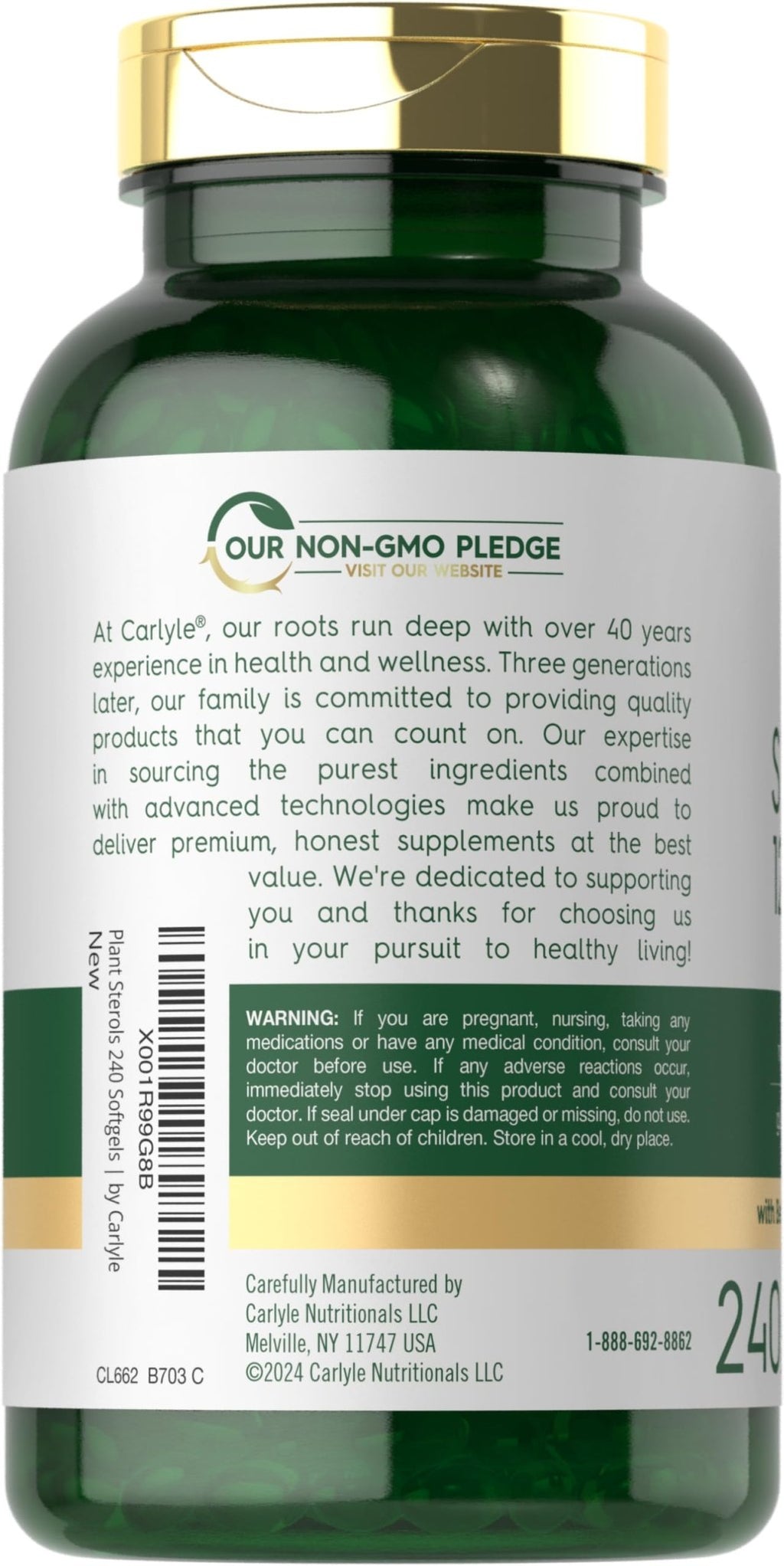 Carlyle Plant Sterols Supplement 1200 mg | 240 Softgels | with Beta Sitosterol | Non-GMO & Gluten Free - FENGGESTORE20