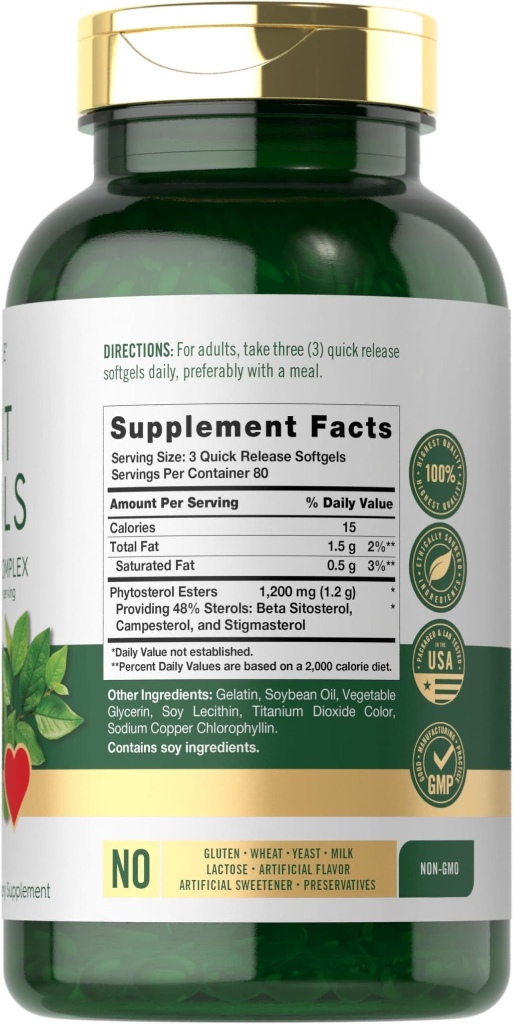 Carlyle Plant Sterols Supplement 1200 mg | 240 Softgels | with Beta Sitosterol | Non-GMO & Gluten Free - FENGGESTORE20