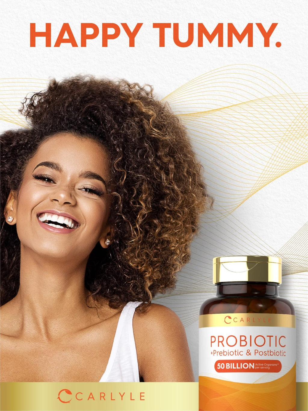 Carlyle Probiotic for Women and Men | 50 Billion CFU | 60 Capsules | Plus Prebiotic and Postbiotic | Complex Supplement | Vegetarian, Non-GMO, and Gluten Free - FENGGESTORE20