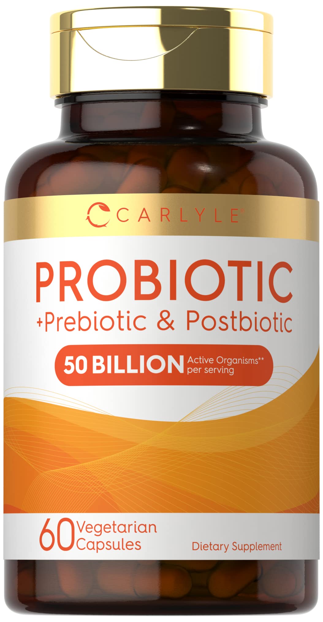 Carlyle Probiotic for Women and Men | 50 Billion CFU | 60 Capsules | Plus Prebiotic and Postbiotic | Complex Supplement | Vegetarian, Non-GMO, and Gluten Free - FENGGESTORE20