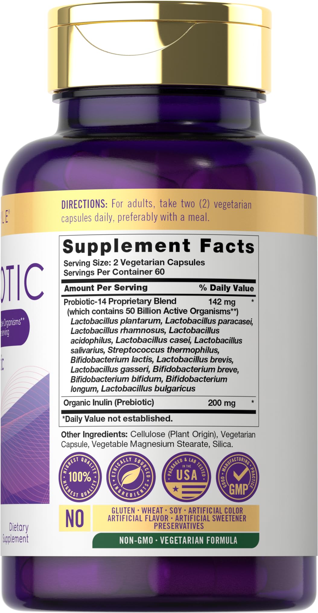 Carlyle Probiotics with Prebiotics | 120 Capsules | 50 Billion Active Organisms | Non-GMO & Gluten Free Supplement - FENGGESTORE20
