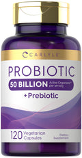Carlyle Probiotics with Prebiotics | 120 Capsules | 50 Billion Active Organisms | Non-GMO & Gluten Free Supplement - FENGGESTORE20