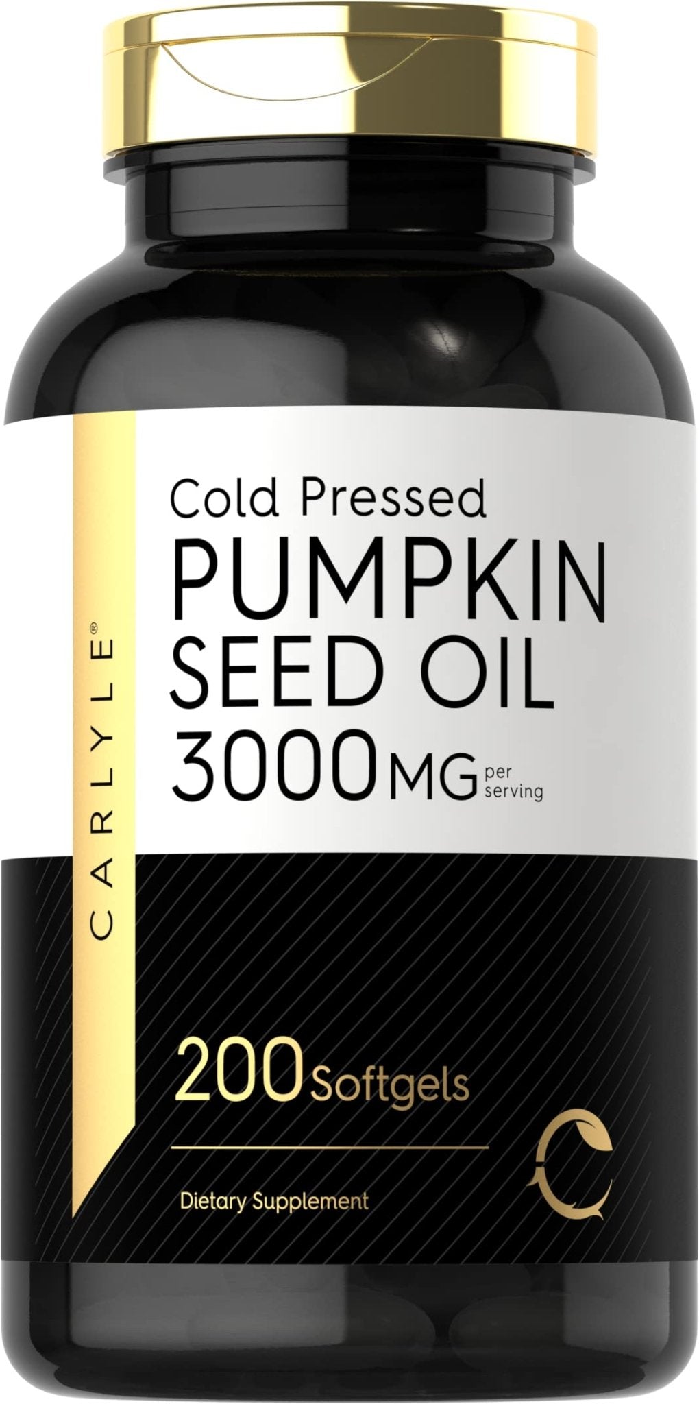 Carlyle Pumpkin Seed Oil Capsules | 3000mg | 200 Softgels | Essential Fatty Acids | Cold Pressed Dietary Supplement | Non-GMO and Gluten Free Formula - FENGGESTORE20