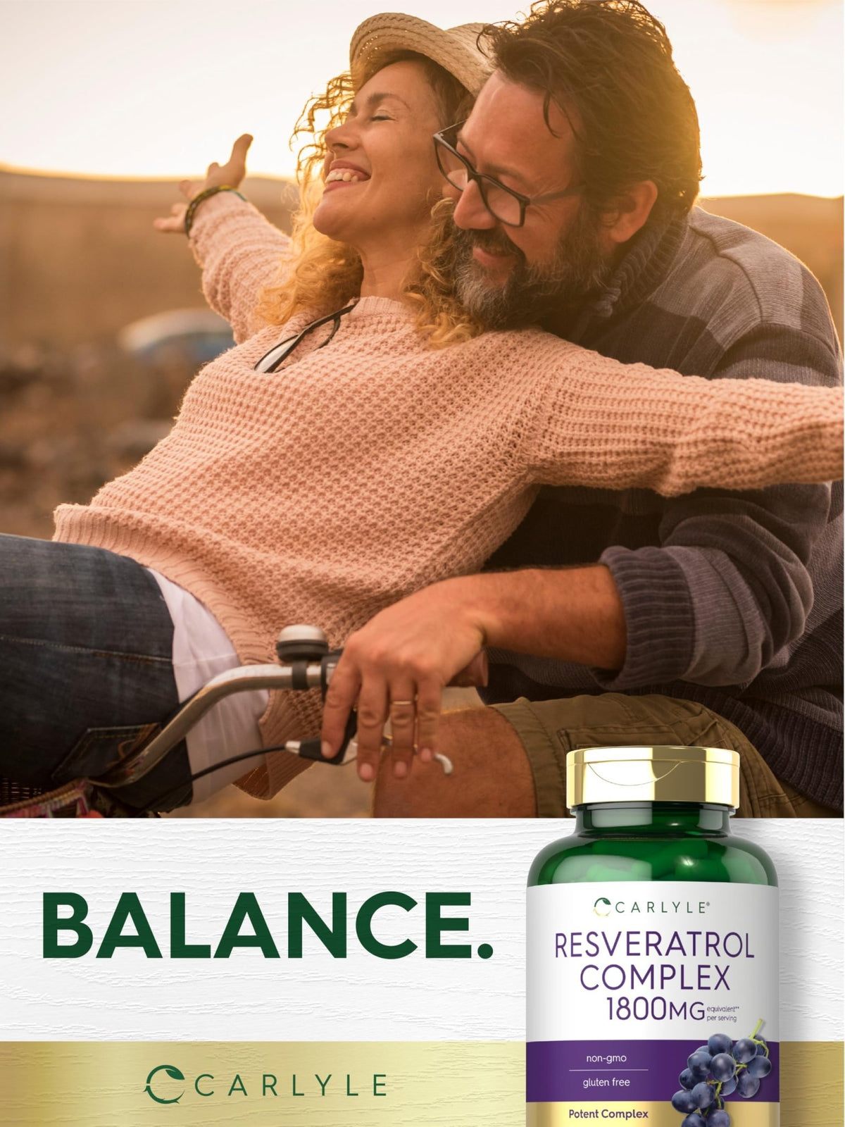 Carlyle Resveratrol Complex - 180 Capsules - Trans Resveratrol Supplement with Grape Seed Extract - Non GMO, Gluten Free - FENGGESTORE20
