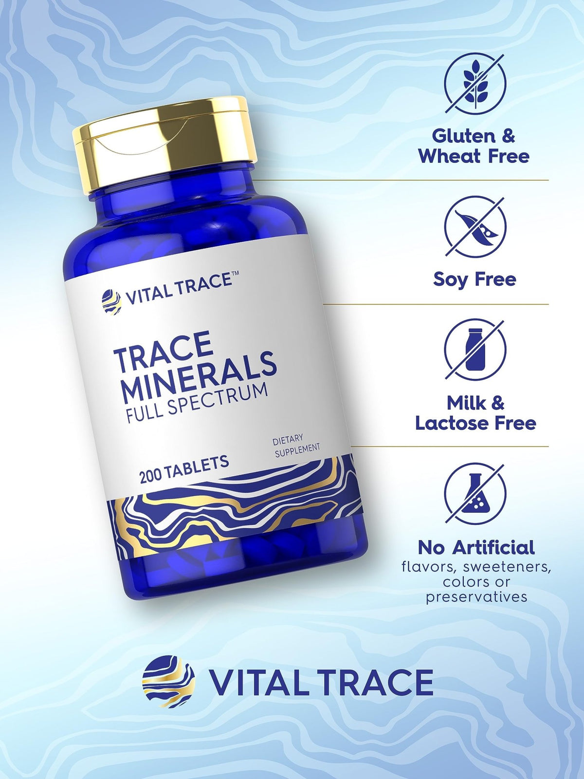 Carlyle Trace Minerals | 200 Tablets | Full Spectrum Supplement | Non-GMO & Gluten Free Complex | by Vital Trace - FENGGESTORE20