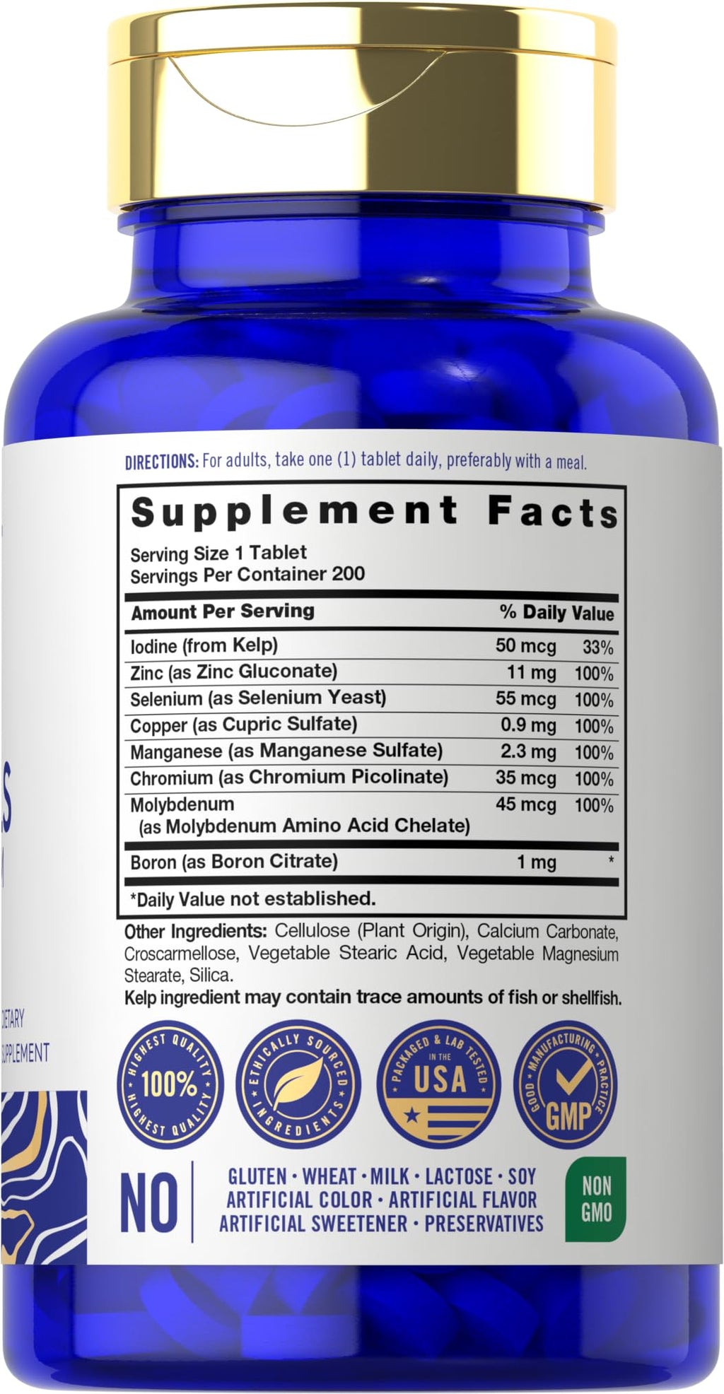 Carlyle Trace Minerals | 200 Tablets | Full Spectrum Supplement | Non-GMO & Gluten Free Complex | by Vital Trace - FENGGESTORE20