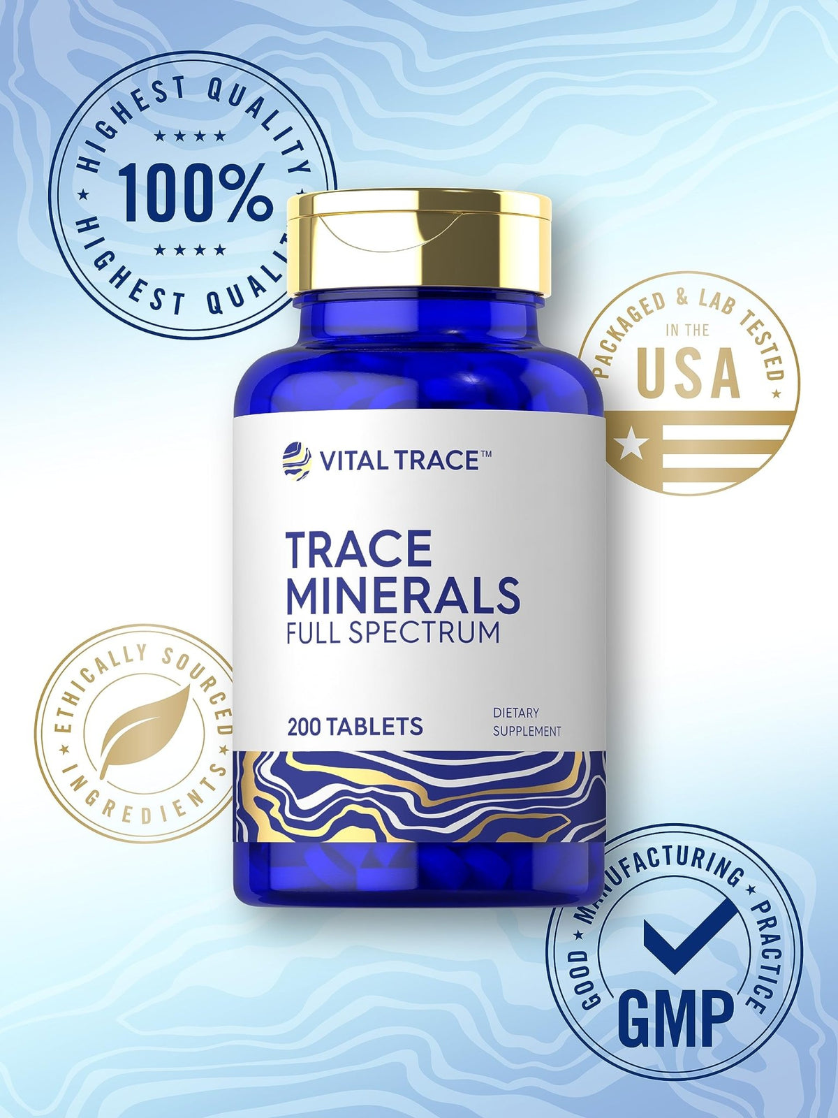 Carlyle Trace Minerals | 200 Tablets | Full Spectrum Supplement | Non-GMO & Gluten Free Complex | by Vital Trace - FENGGESTORE20
