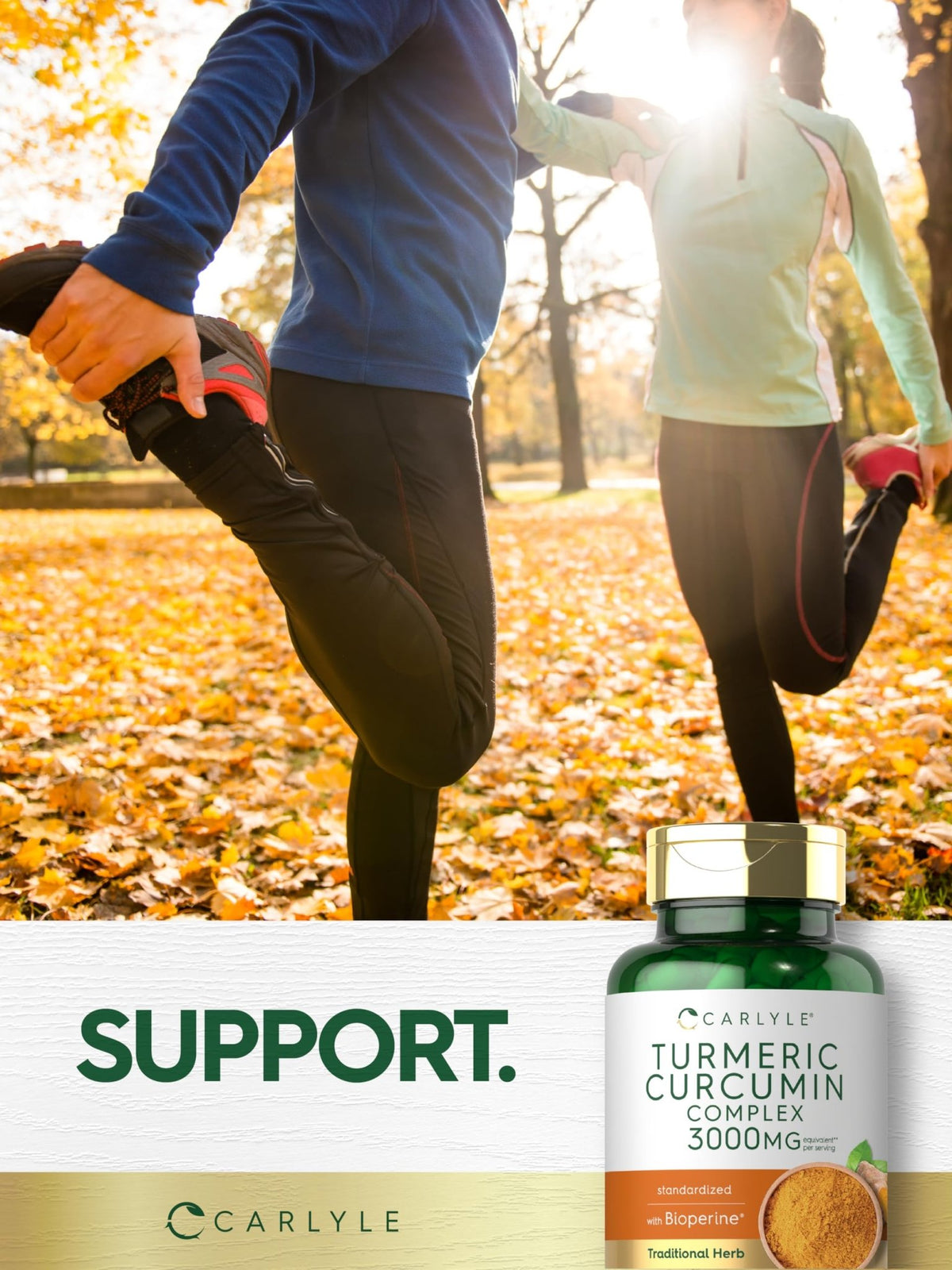 Carlyle Turmeric Curcumin with Black Pepper | 90 Powder Capsules | Complex Supplement with Bioperine | Non-GMO, Gluten Free - FENGGESTORE20