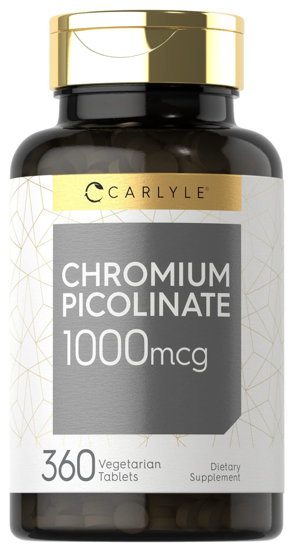 Carlyle Ultra Chromium Picolinate 1000mcg | 360 Tablets | Vegetarian, Non-GMO, Gluten Free - FENGGESTORE20