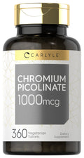 Carlyle Ultra Chromium Picolinate 1000mcg | 360 Tablets | Vegetarian, Non-GMO, Gluten Free - FENGGESTORE20