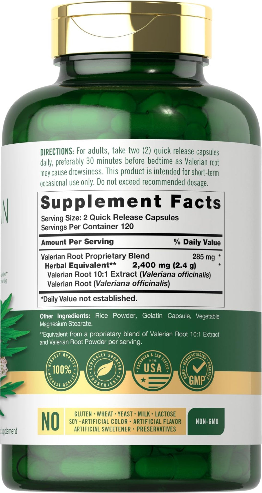 Carlyle Valerian Root Capsules | 240 Count | Herb Extract Supplement | Non-GMO, Gluten Free - FENGGESTORE20