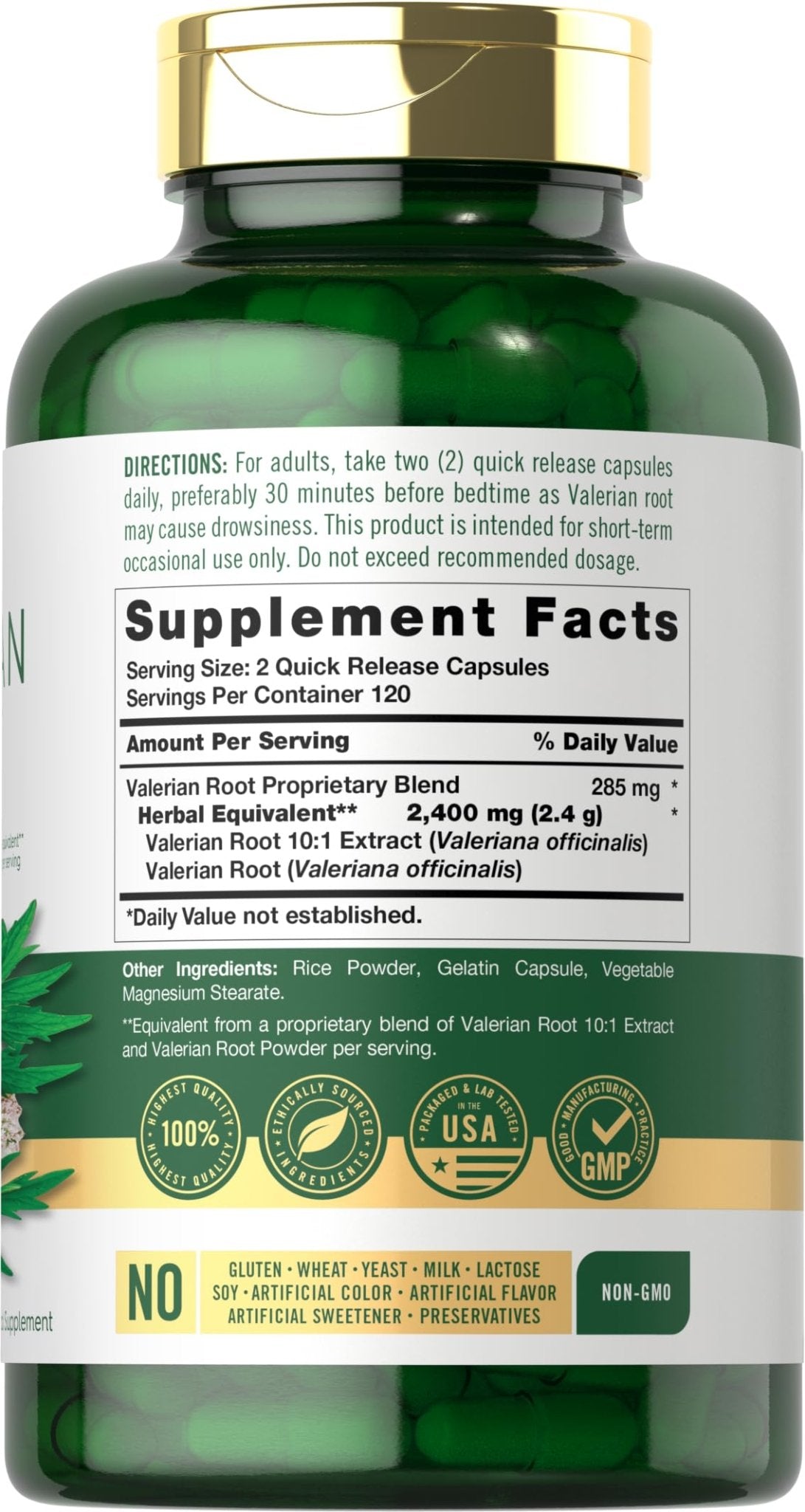 Carlyle Valerian Root Capsules | 240 Count | Herb Extract Supplement | Non-GMO, Gluten Free - FENGGESTORE20