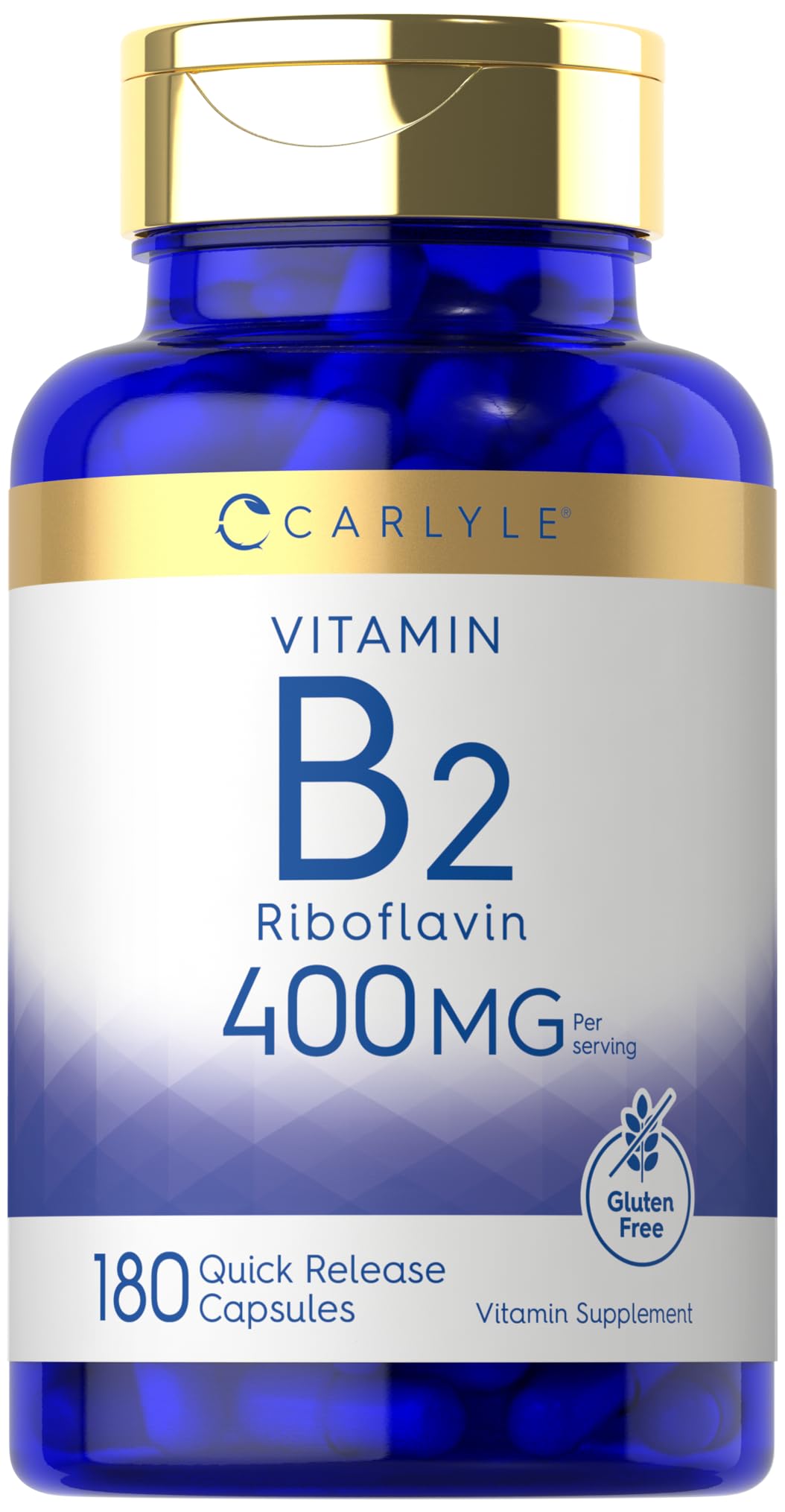 Carlyle Vitamin B-2 400mg | 180 Count | Non-GMO, Gluten Free Supplement | B2 Riboflavin - FENGGESTORE20