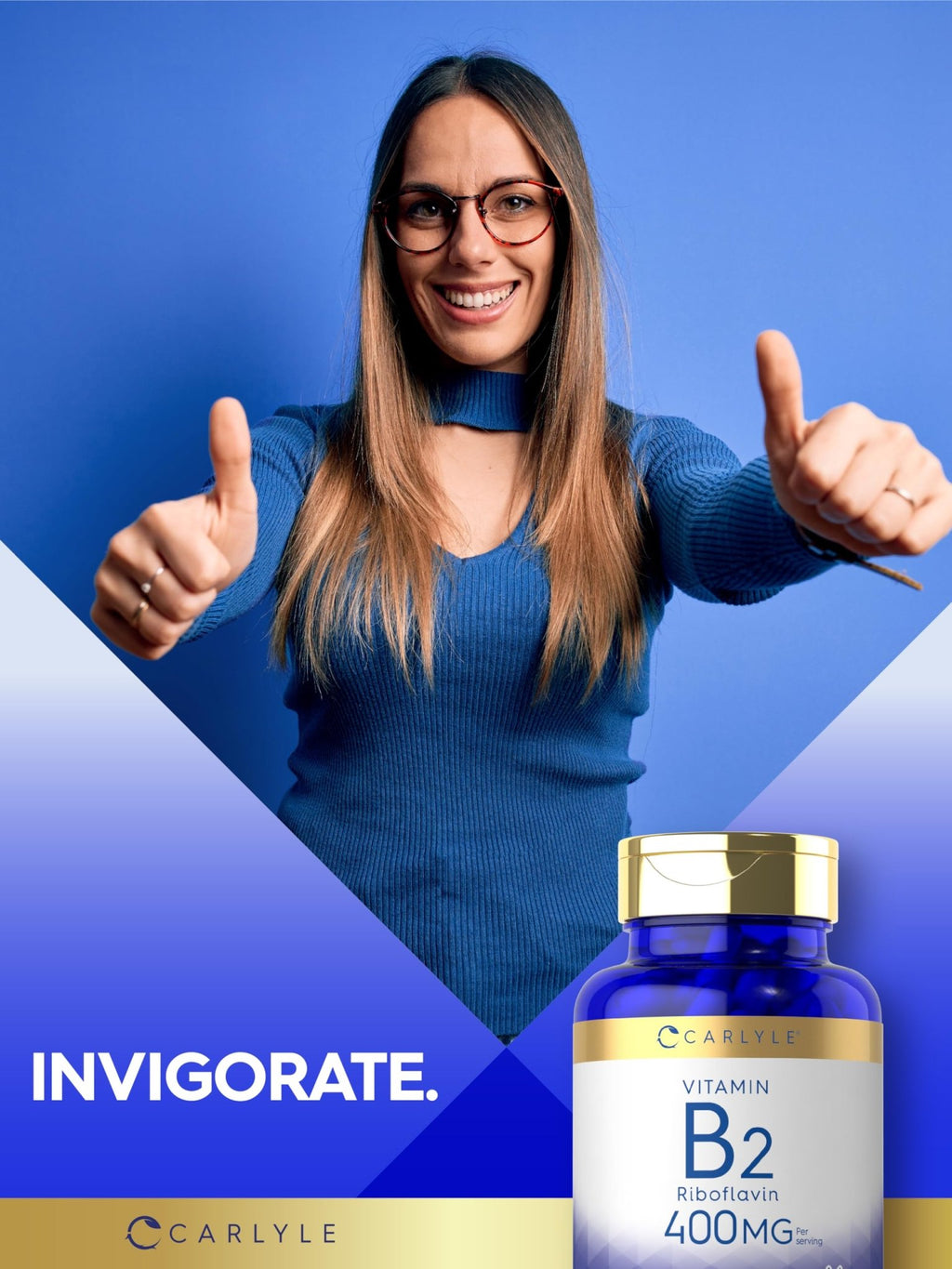 Carlyle Vitamin B-2 400mg | 180 Count | Non-GMO, Gluten Free Supplement | B2 Riboflavin - FENGGESTORE20