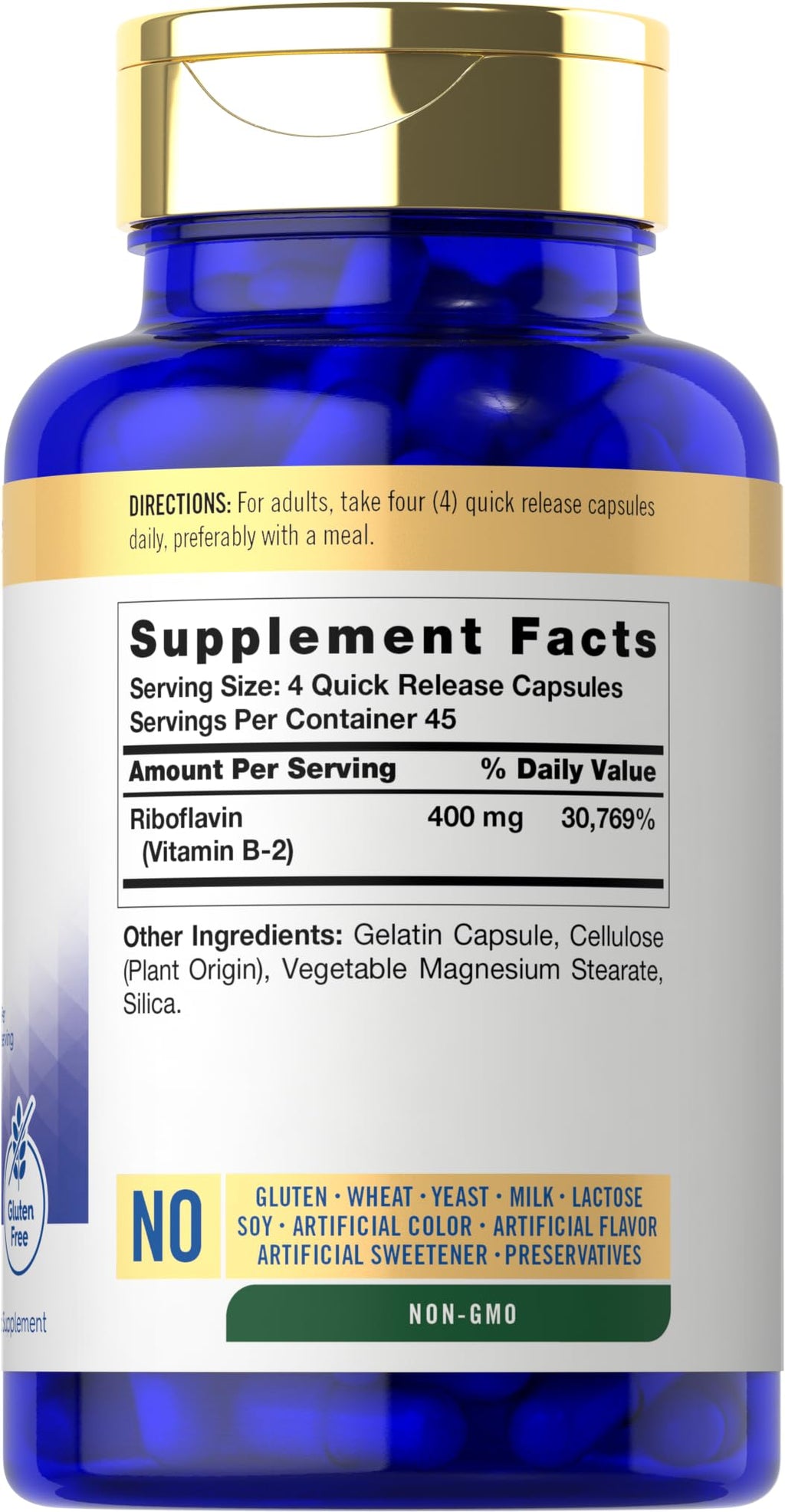 Carlyle Vitamin B-2 400mg | 180 Count | Non-GMO, Gluten Free Supplement | B2 Riboflavin - FENGGESTORE20