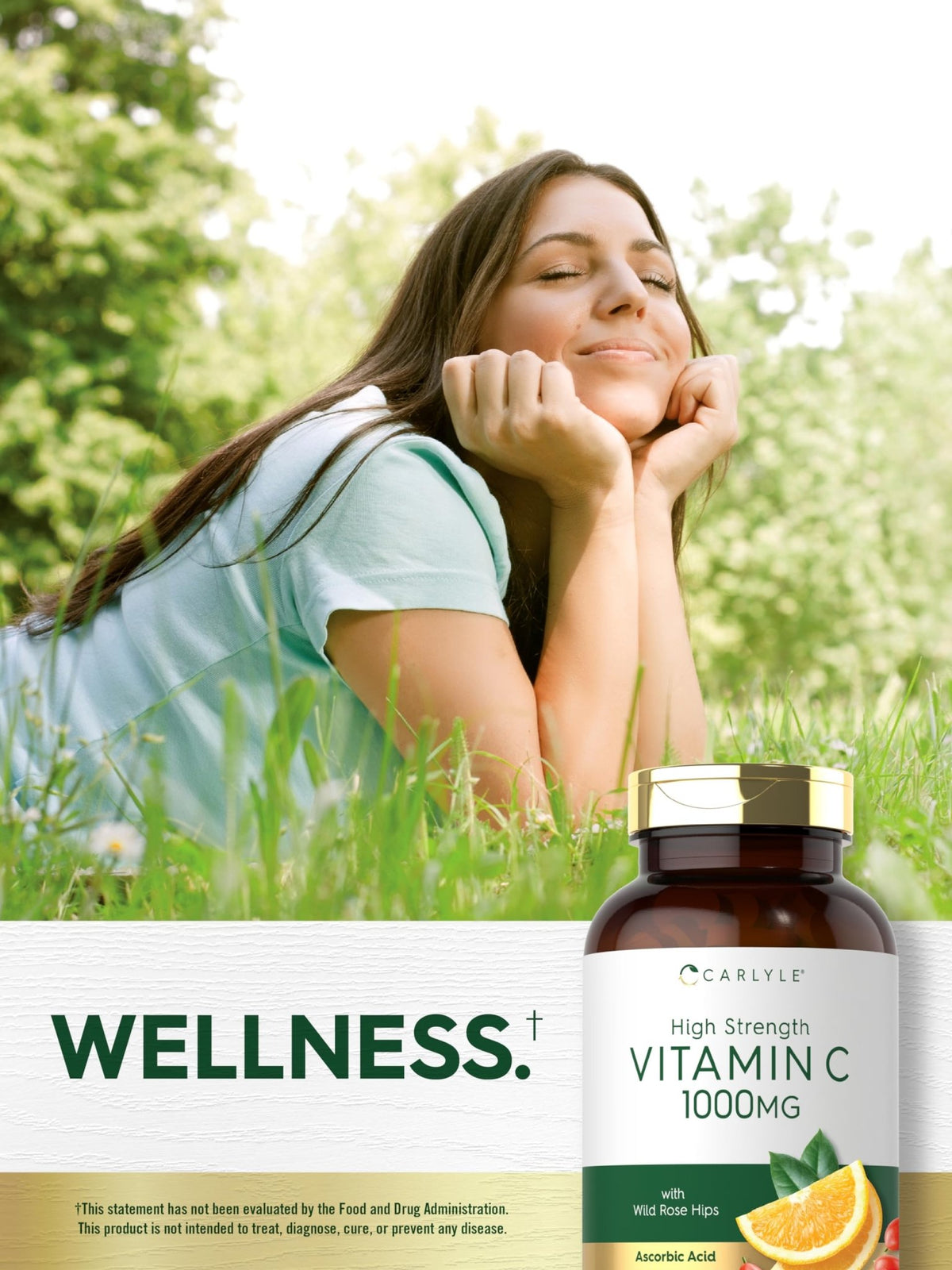 Carlyle Vitamin C 1000mg | 300 Vegetarian Caplets | Ascorbic Acid with Wild Rose Hips | High Strength Formula - FENGGESTORE20