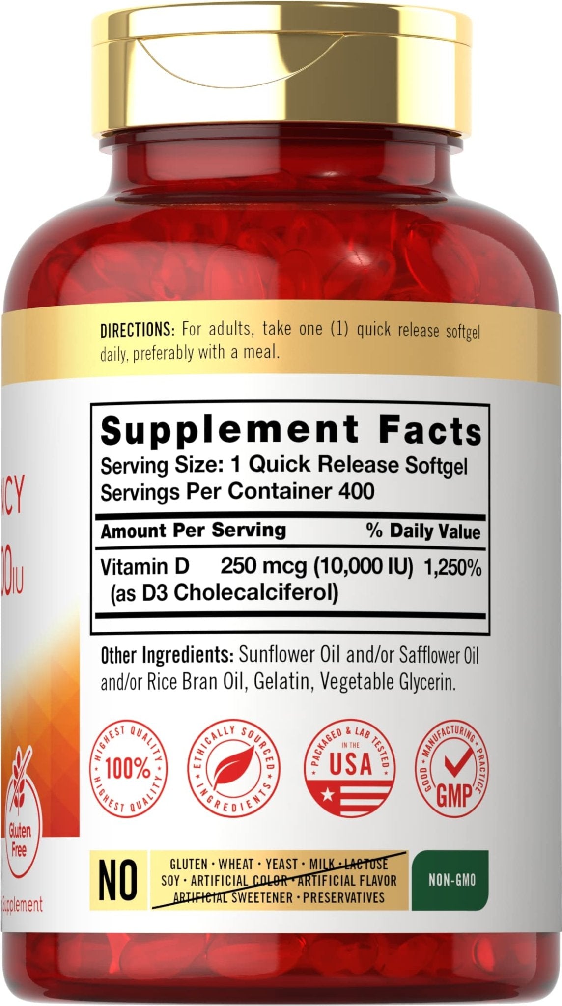 Carlyle Vitamin D 10000 IU 400 Softgels | Value Size | Max Potency | Non-GMO, Gluten Free Supplement - FENGGESTORE20