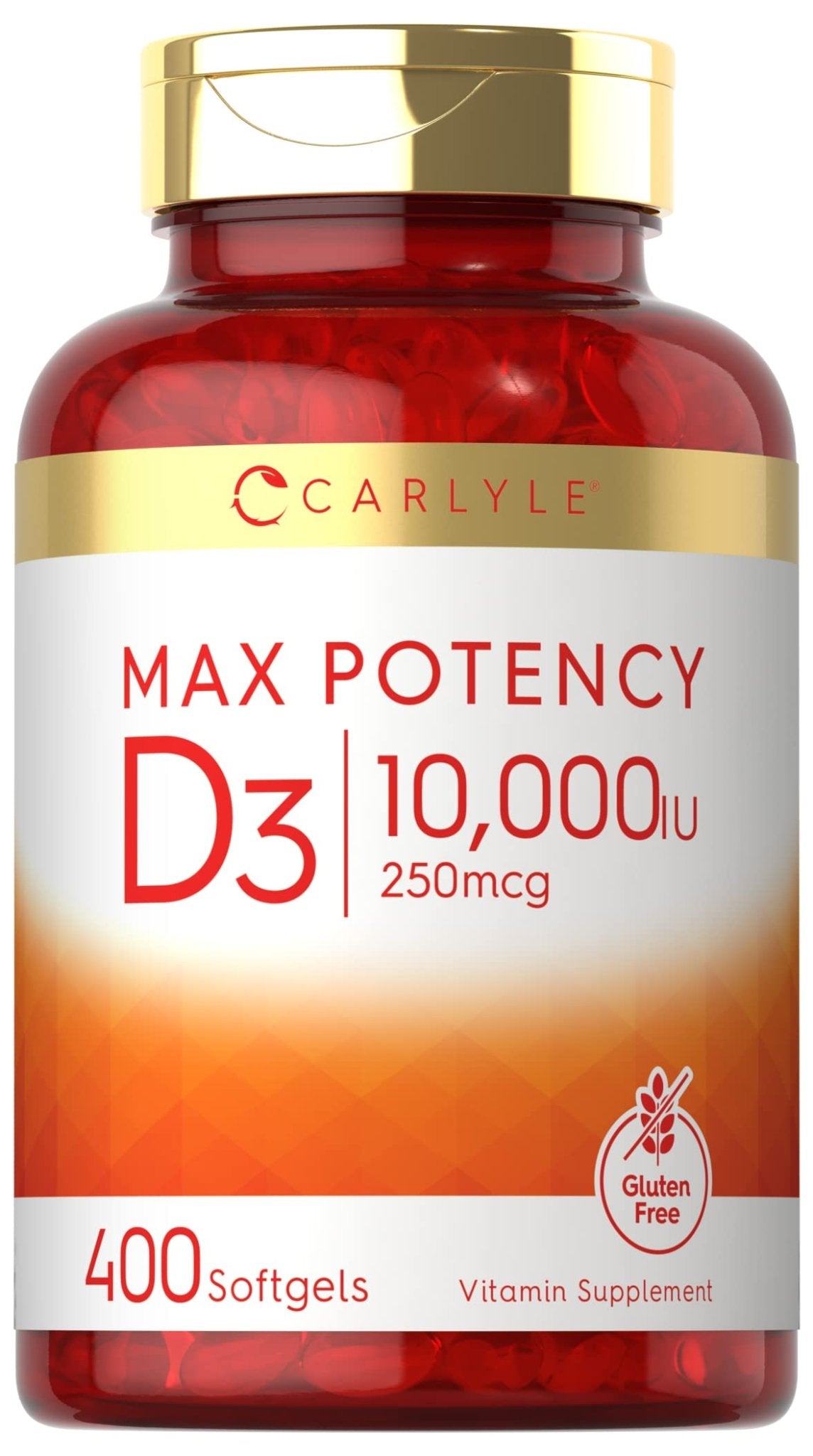 Carlyle Vitamin D 10000 IU 400 Softgels | Value Size | Max Potency | Non-GMO, Gluten Free Supplement - FENGGESTORE20