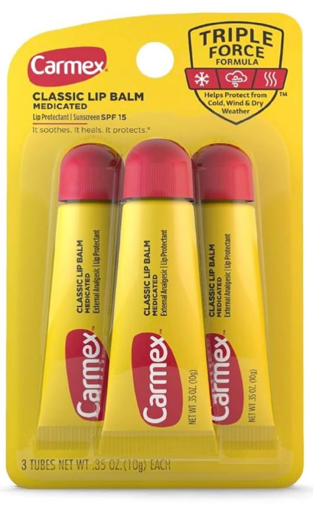 Carmex Classic Lip Balm, 0.35 Ounce (Pack of 3) - FENGGESTORE20
