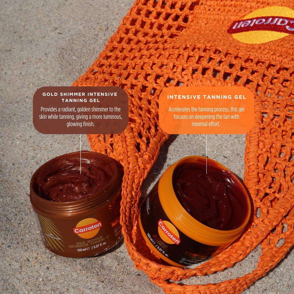 Carroten Intensive Tanning Gel | Browning Tan Accelerator | Non-Greasy, Water-Resistant with Carrot and Coconut Oil - FENGGESTORE20
