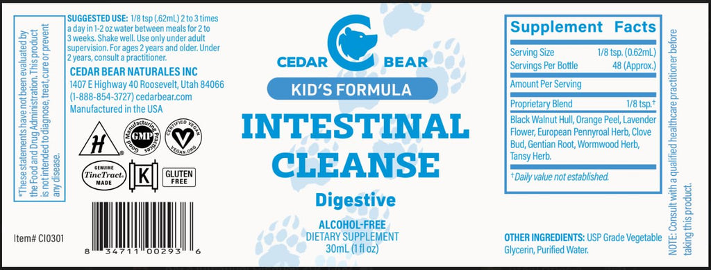 Cedar Bear - Intestinal Cleanse for Kids, Liquid Herbal Supplement for Detox and Digestive Cleanse with Natural Herbs, - FENGGESTORE20