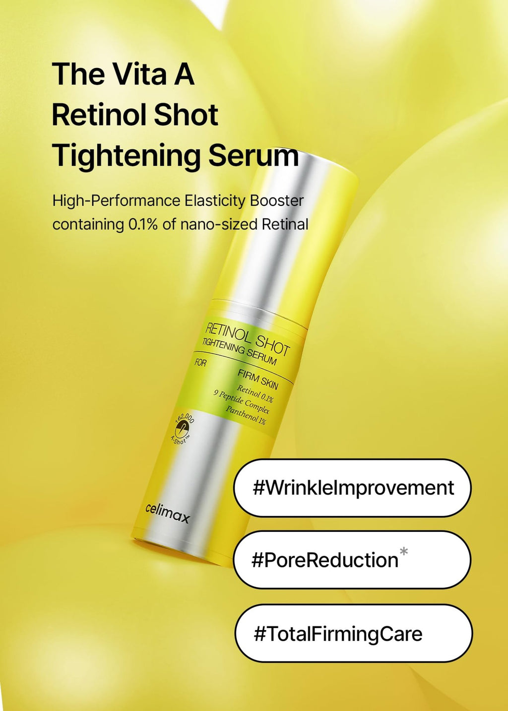 celimax The Vita A Retinol Shot Tightening Serum | with Pure Vitamin A Retinol, Peptide, Pore Minimizer - FENGGESTORE20