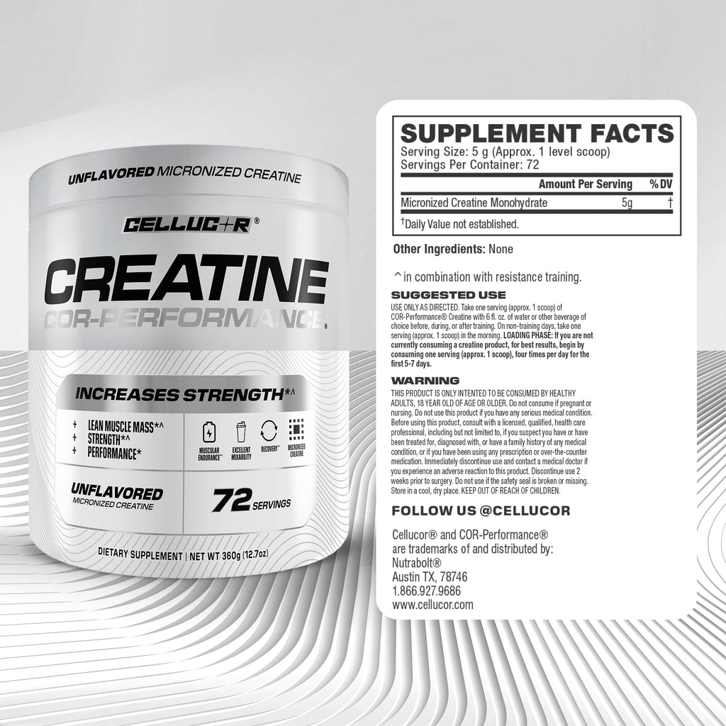 Cellucor Cor-Performance Creatine Monohydrate for Strength and Muscle Growth, 72 Servings - FENGGESTORE20