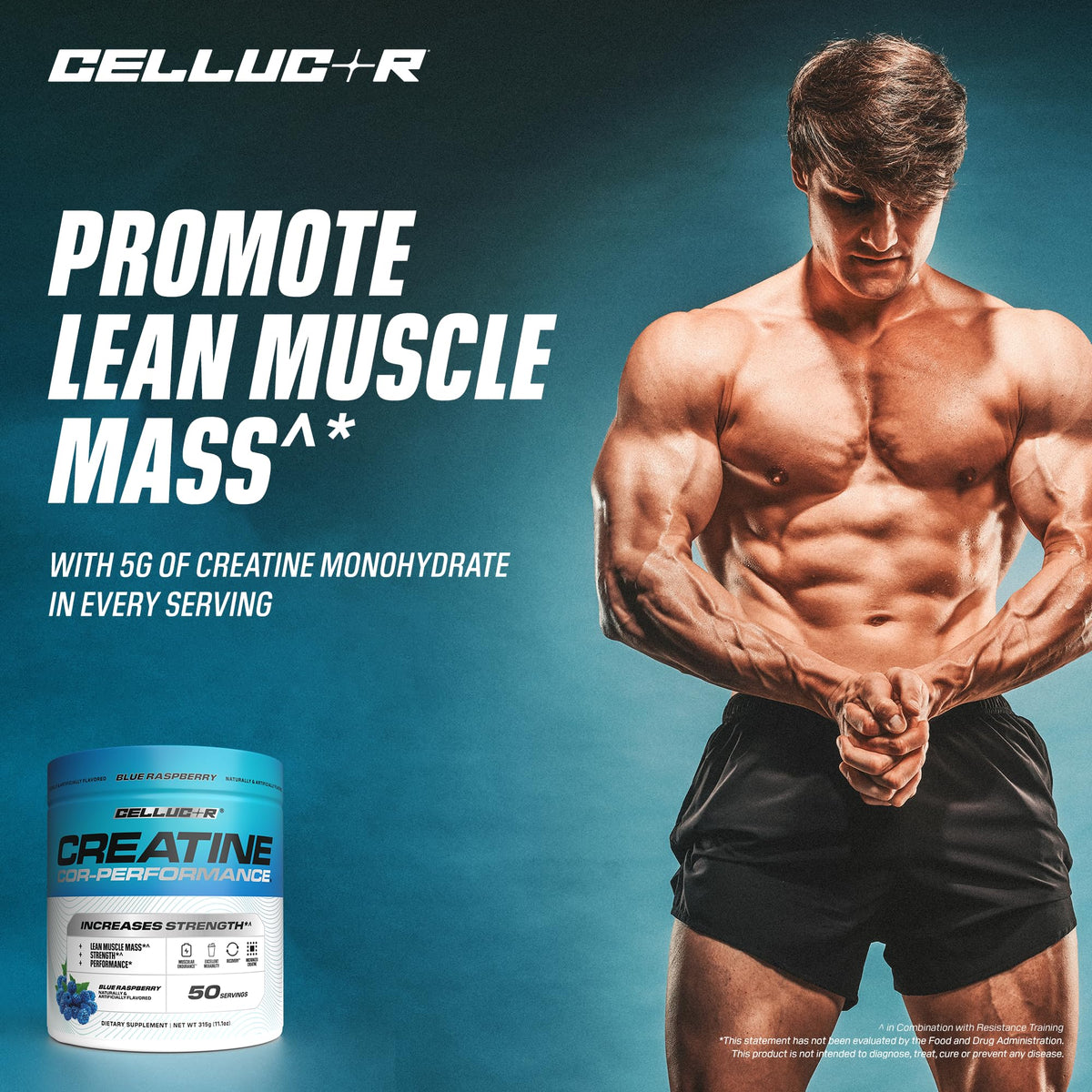 Cellucor Creatine Powder, Blue Raspberry Flavor - Increases Strength, Lean Muscle Mass & Endurance, Micronized Creatine for Fast Absorption - FENGGESTORE20