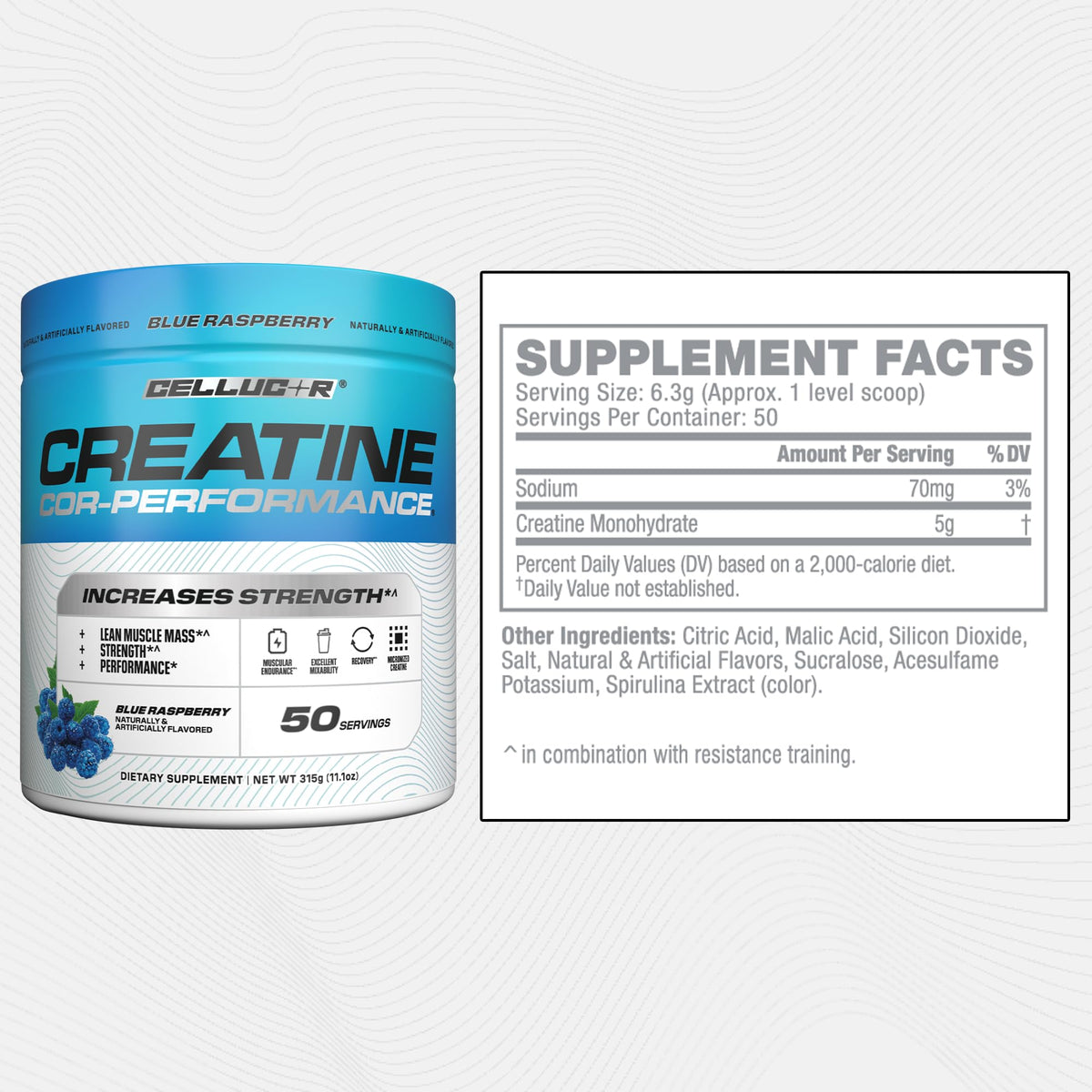 Cellucor Creatine Powder, Blue Raspberry Flavor - Increases Strength, Lean Muscle Mass & Endurance, Micronized Creatine for Fast Absorption - FENGGESTORE20
