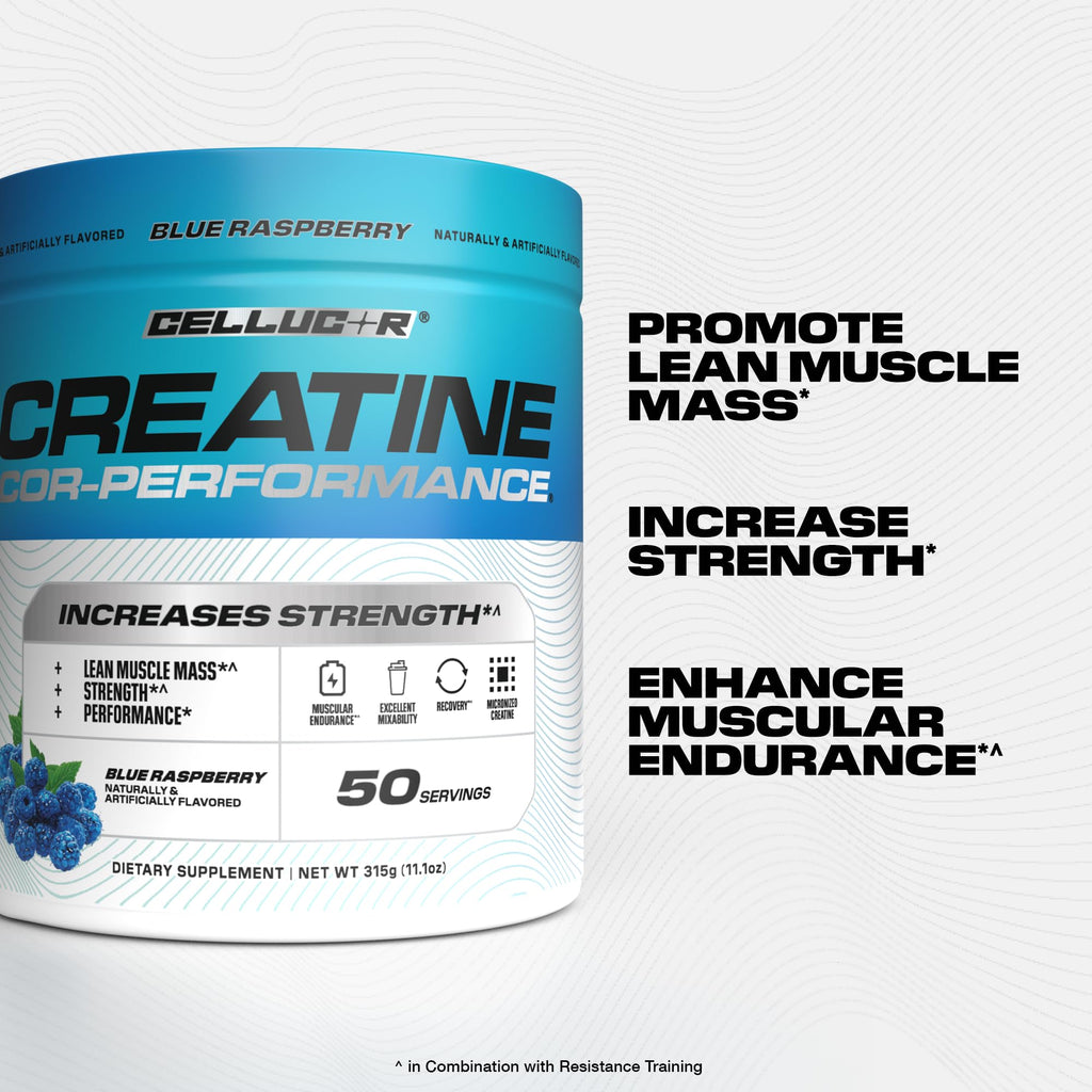 Cellucor Creatine Powder, Blue Raspberry Flavor - Increases Strength, Lean Muscle Mass & Endurance, Micronized Creatine for Fast Absorption - FENGGESTORE20
