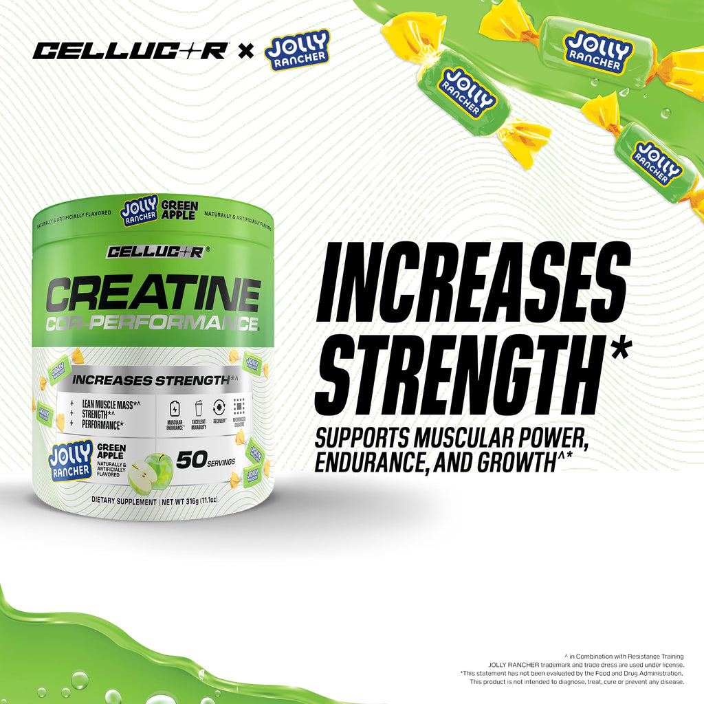 Cellucor Creatine Powder, Jolly Rancher Green Apple - Increases Strength, Lean Muscle Mass & Endurance, Micronized Creatine for Fast Absorption, - FENGGESTORE20