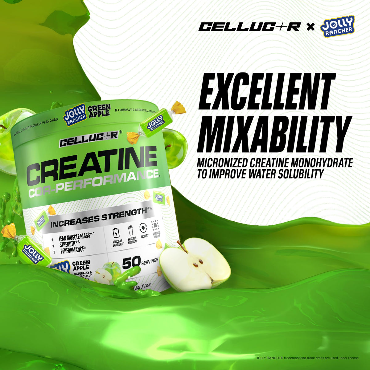 Cellucor Creatine Powder, Jolly Rancher Green Apple - Increases Strength, Lean Muscle Mass & Endurance, Micronized Creatine for Fast Absorption, - FENGGESTORE20
