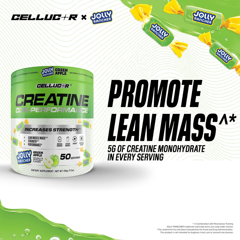 Cellucor Creatine Powder, Jolly Rancher Green Apple - Increases Strength, Lean Muscle Mass & Endurance, Micronized Creatine for Fast Absorption, - FENGGESTORE20
