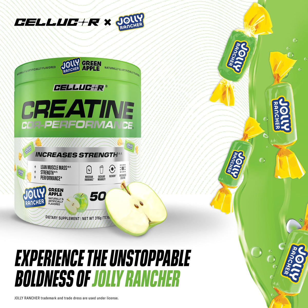 Cellucor Creatine Powder, Jolly Rancher Green Apple - Increases Strength, Lean Muscle Mass & Endurance, Micronized Creatine for Fast Absorption, - FENGGESTORE20