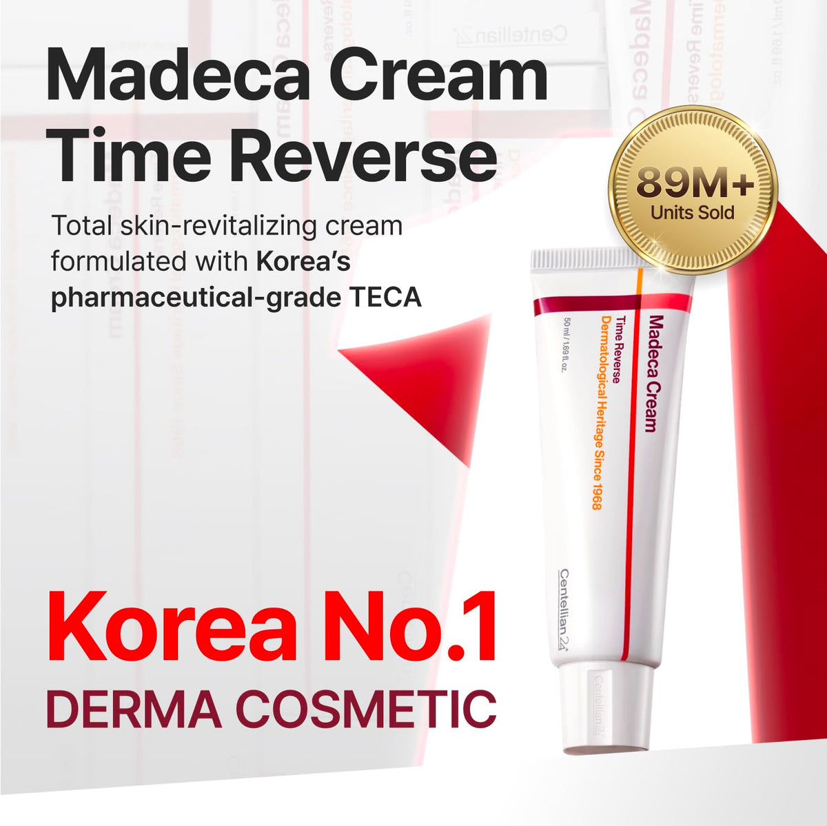 CENTELLIAN 24 Madeca Cream Time Reverse (1.69 fl oz) - TECA Centella Asiatica Glow Face Cream Moisturizer, Hydrating - FENGGESTORE20