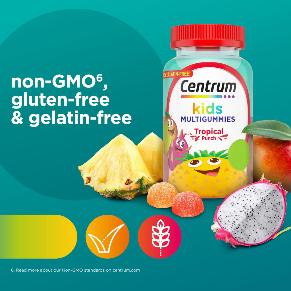 Centrum Kids Multivitamin Gummies, Tropical Punch Flavor Made With Natural Flavors, Stocking Stuffer, 150 Count, 150 Day Supply - FENGGESTORE20