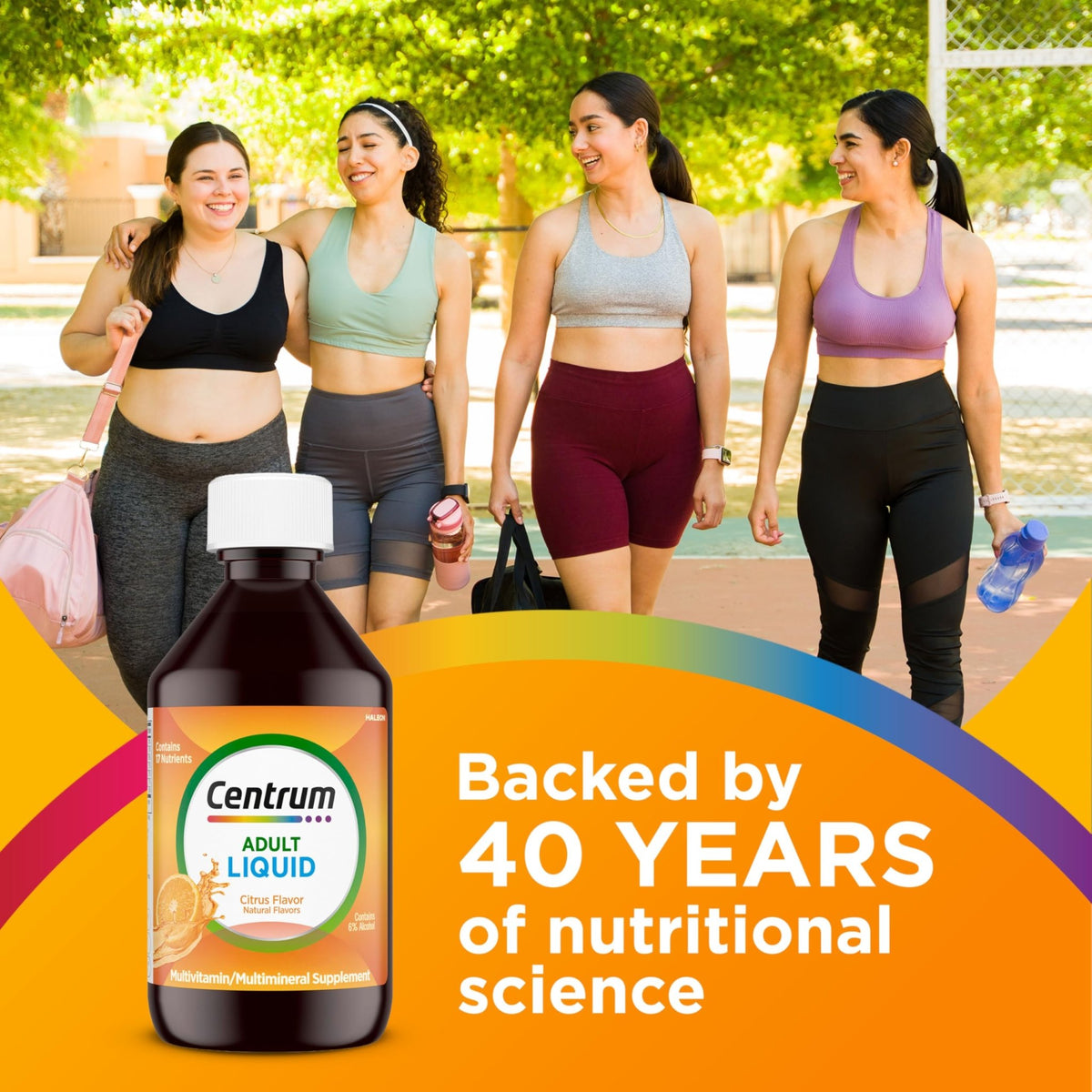 Centrum Liquid Multivitamin for Adults, Multivitamin/Multimineral Supplement with B Vitamins and Antioxidants, Citrus Flavor - 8 Fl Oz - FENGGESTORE20