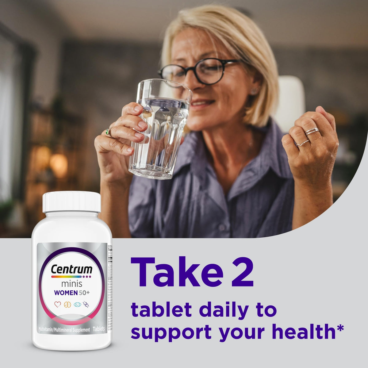 Centrum Minis Silver Women's Multivitamin for Women 50 Plus, Multimineral Supplement with Vitamin D3, B Vitamins, Non-GMO Ingredients - FENGGESTORE20