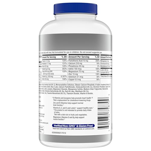 Centrum Silver Men's 50+ Multivitamin with Vitamin D3, B-Vitamins, Zinc for Memory and Cognition - 200 Tablets - FENGGESTORE20