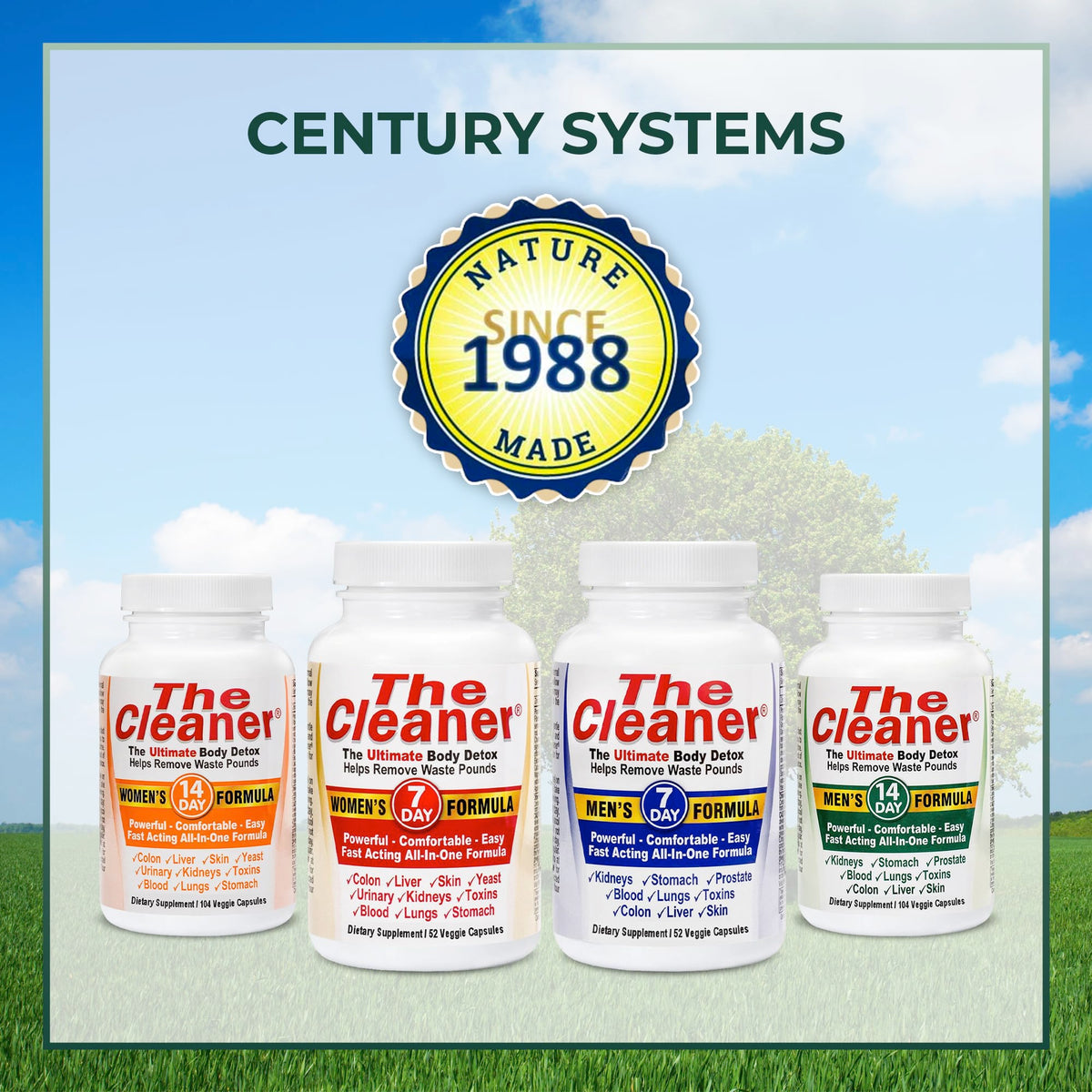 Century Systems The Cleaner Detox, Powerful 14-Day Complete Internal Cleansing Formula for Women, Support Digestive Health, 104 Vegetarian Capsules - FENGGESTORE20