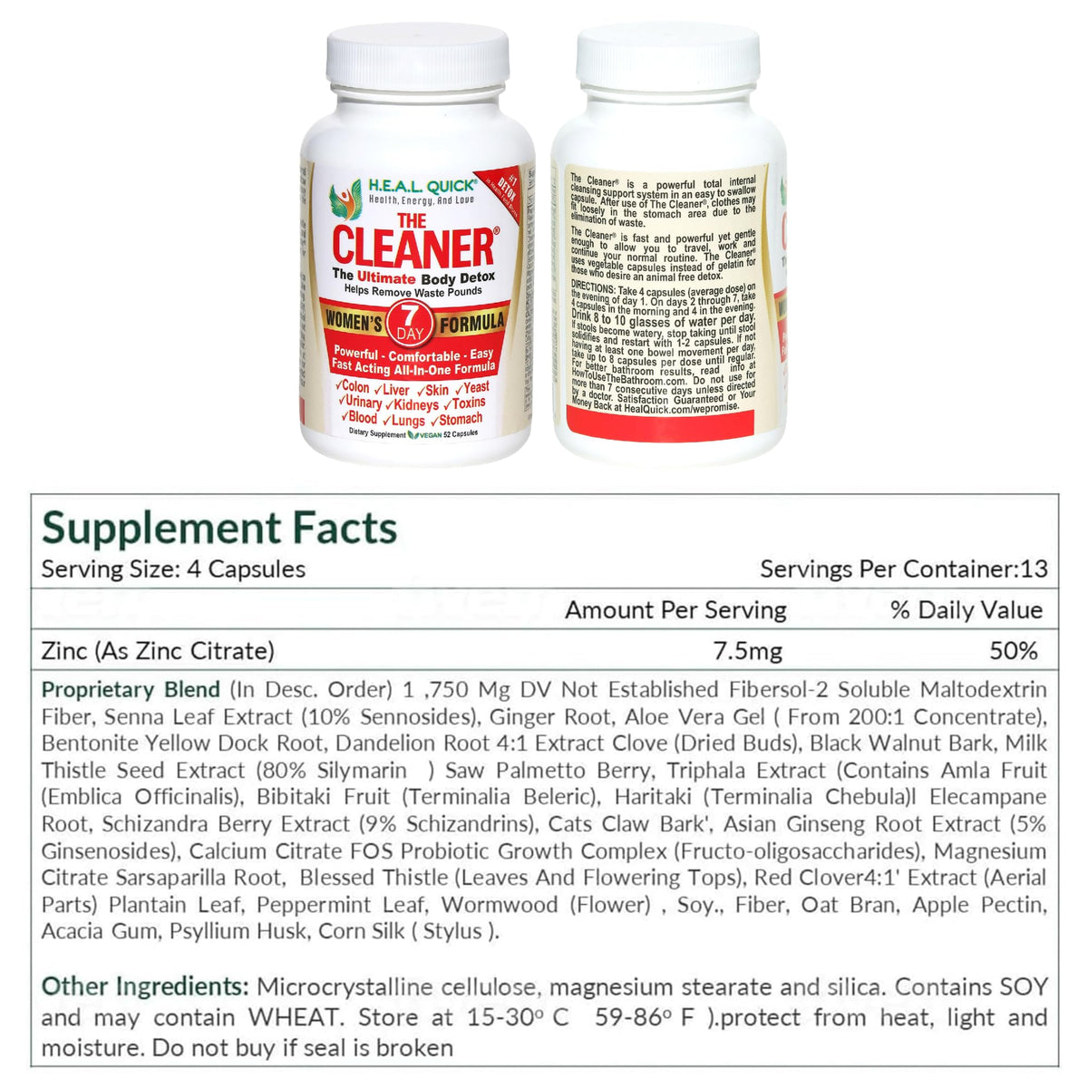Century Systems The Cleaner Detox, Powerful 7-Day Complete Internal Cleansing Formula for Women, Support Digestive Health, - FENGGESTORE20