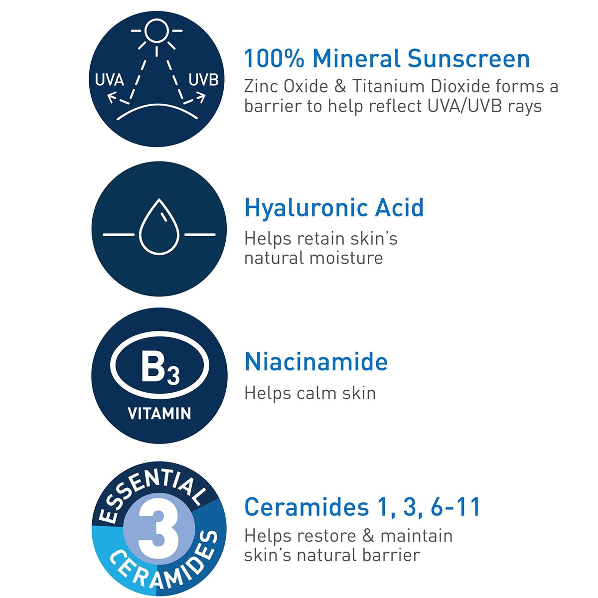 CeraVe 100% Mineral Sunscreen SPF 50, Face sunscreen With Zinc Oxide & Titanium Dioxid - FENGGESTORE20