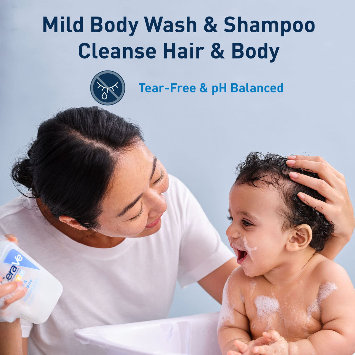 CeraVe Baby Wash & Shampoo, Tear-Free 2-in-1 Bath Wash for Hair & Skin, with Vitamin E, Fragrance-Free, Paraben-Free, Dye-Free, Phthalates-Free, Sulfate-Free, 16oz - FENGGESTORE20